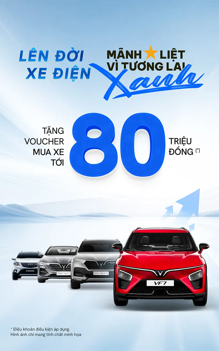 VinFast tặng voucher lên tới 80 triệu đồng cho khách hàng cũ chuyển đổi sang xe điện