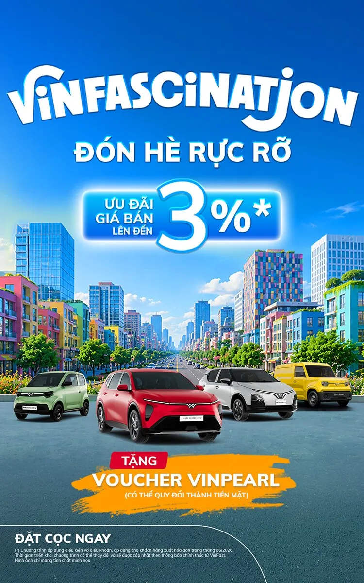 VINFASCINATION – Đón Hè Rực Rỡ, Ưu Đãi Xe VinFast Green Lên Đến 3%